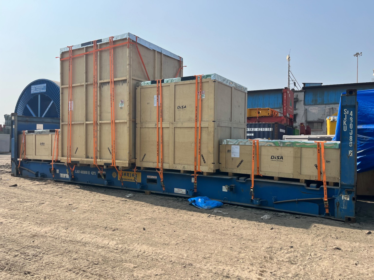 Containerized cargo at port